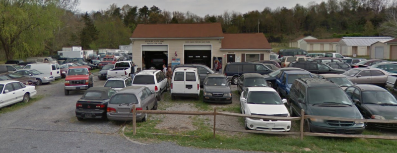 J&C Towing lot in West Stanley, VA 